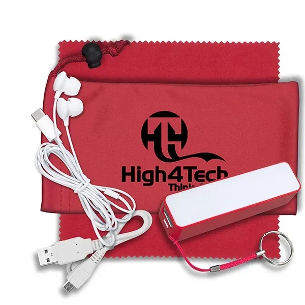 3 1/2" x 7" polyester cinch pouch with 2200mAh Powerbank, MicroUSB... from ASI 62660 Innovation Line