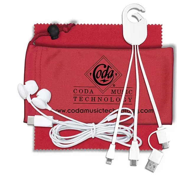 Tech kit with a zippered pouch, microfiber cleaning cloth and 5-in-1... from ASI 62660 Innovation Line