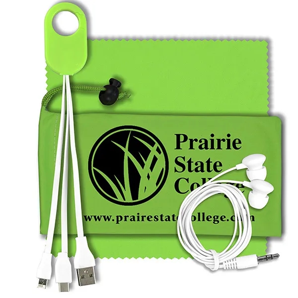 Tech kit with a zippered pouch, microfiber cleaning cloth and 5-in-1... from ASI 62660 Innovation Line