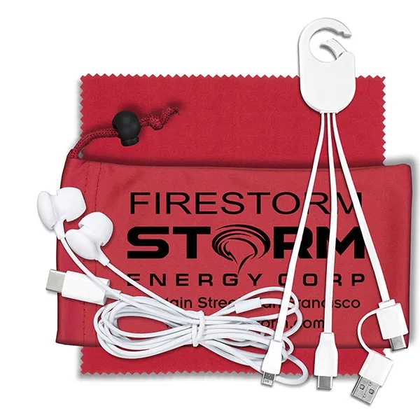 Tech kit with a zippered pouch, microfiber cleaning cloth and 5-in-1... from ASI 62660 Innovation Line