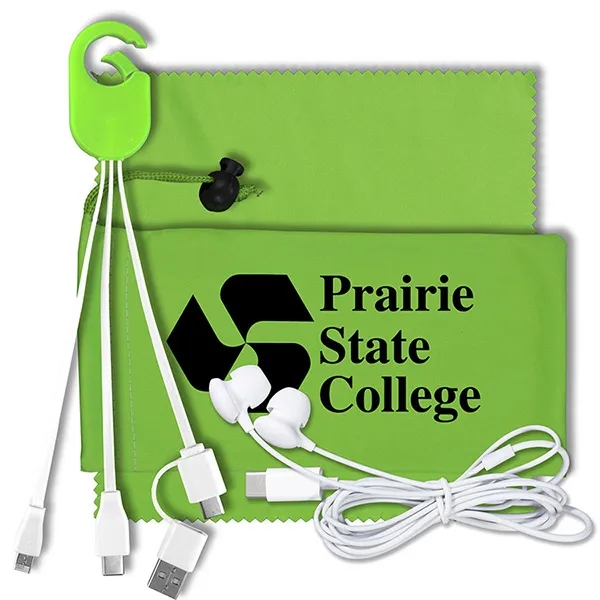 Tech kit with a zippered pouch, microfiber cleaning cloth and 5-in-1... from ASI 62660 Innovation Line