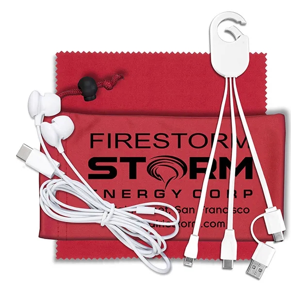 Tech kit with a zippered pouch, microfiber cleaning cloth and 5-in-1... from ASI 62660 Innovation Line