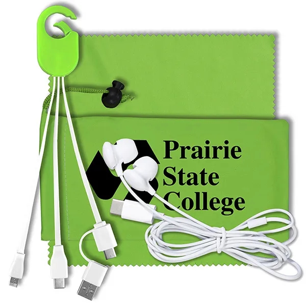 Tech kit with a zippered pouch, microfiber cleaning cloth and 5-in-1... from ASI 62660 Innovation Line