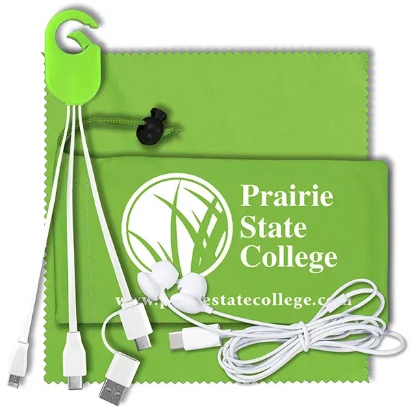 Tech kit with a zippered pouch, microfiber cleaning cloth and 5-in-1... from ASI 62660 Innovation Line