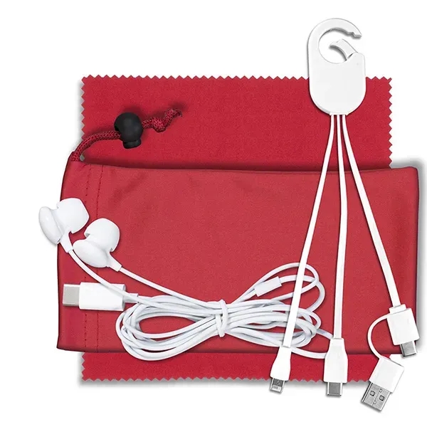 Tech kit with a zippered pouch, microfiber cleaning cloth and 5-in-1... from ASI 62660 Innovation Line