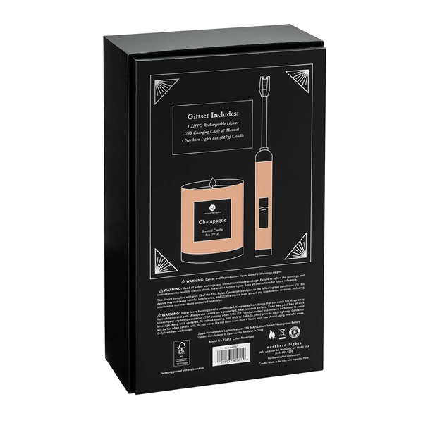 Gift set comes with a Rose Gold Zippo Rechargeable Candle Lighter,... from ASI 46170 Compass Industries Inc