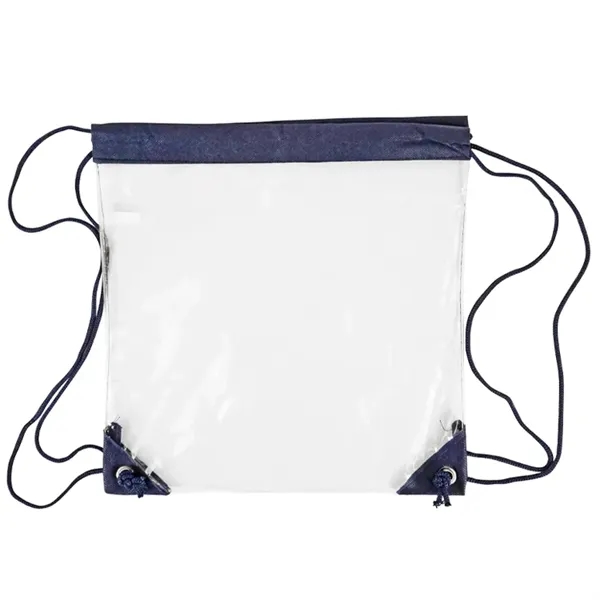 Rialto Clear Drawstring Bag: Stadium compliant, durable PVC, customizable design. Hassle-free... from ASI 67557 LimeLight Ent / Limelight USA