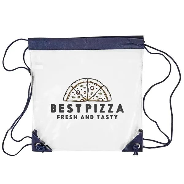Rialto Clear Drawstring Bag: Stadium compliant, durable PVC, customizable design. Hassle-free... from ASI 67557 LimeLight Ent / Limelight USA