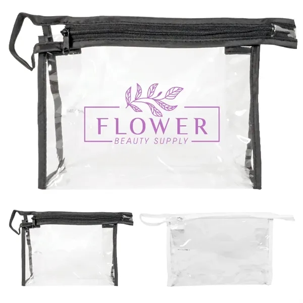Poipu Clear Toiletry Bag: Stylish, practical, gusseted bottom for stability. Personalize... from ASI 67557 LimeLight Ent / Limelight USA