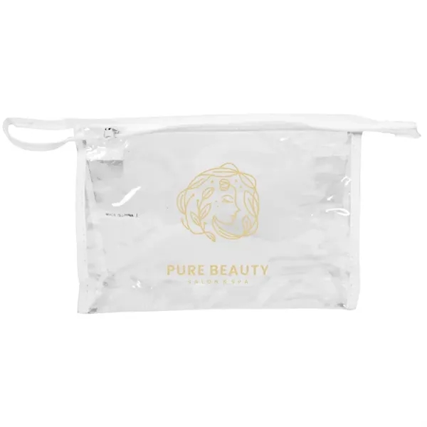 Poipu Clear Toiletry Bag: Stylish, practical, gusseted bottom for stability. Personalize... from ASI 67557 LimeLight Ent / Limelight USA