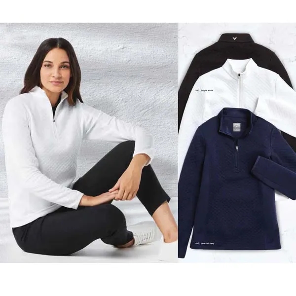 Ladies Diamond Quilted Fleece 1/4 Zip. Thermal anti-pilling fabric provides an... from ASI 38120 Ball Pro / Diversified Quality Kitchenware