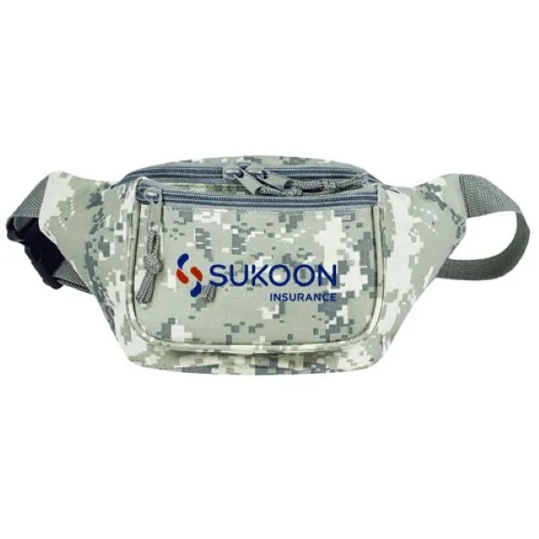 Digital camo poly three-zipper fanny pack.... from ASI 31517 Admart Products / Admart Line