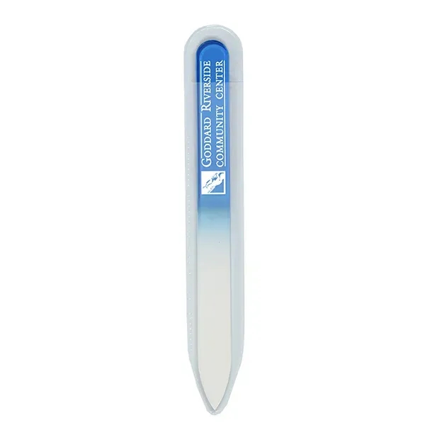 Tempered glass nail file with protective vinyl sleeve and customization.... from ASI 62660 Innovation Line