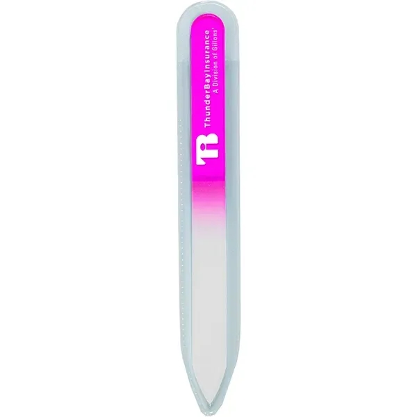 Tempered glass nail file with protective vinyl sleeve and customization.... from ASI 62660 Innovation Line