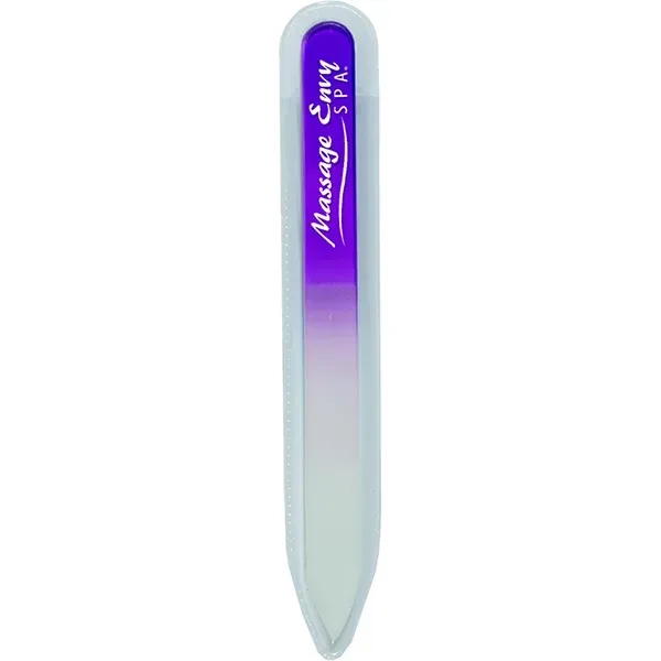 Tempered glass nail file with protective vinyl sleeve and customization.... from ASI 62660 Innovation Line