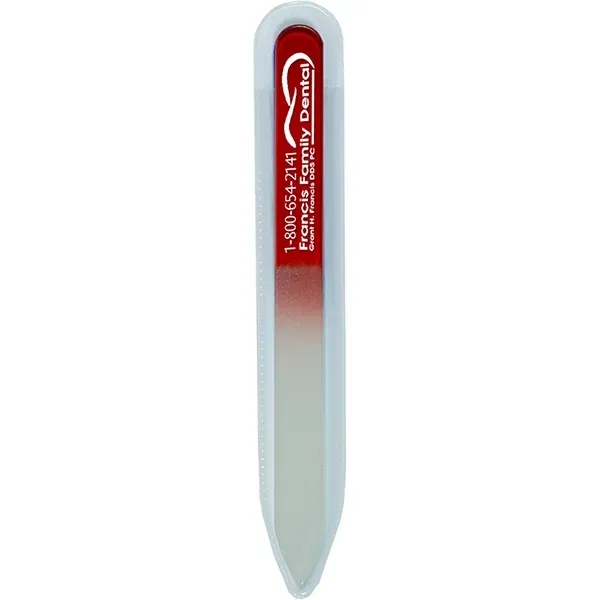 Tempered glass nail file with protective vinyl sleeve and customization.... from ASI 62660 Innovation Line