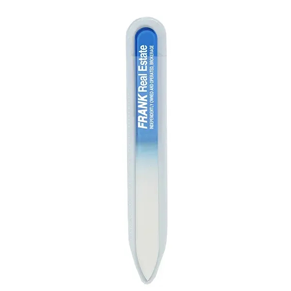 Tempered glass nail file with protective vinyl sleeve and customization.... from ASI 62660 Innovation Line
