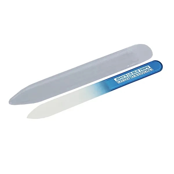 Tempered glass nail file with protective vinyl sleeve and customization.... from ASI 62660 Innovation Line