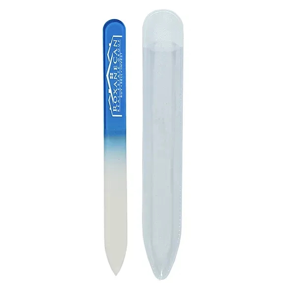 Tempered glass nail file with protective vinyl sleeve and customization.... from ASI 62660 Innovation Line
