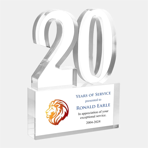 Acrylic color imprinted Years of Service Award.... from ASI 47791 Best Deal Awards