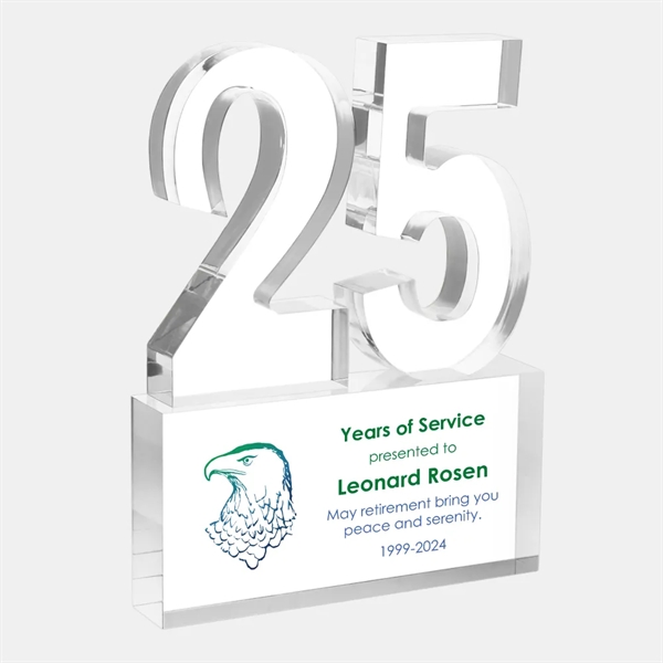 Acrylic color imprinted Years of Service Award.... from ASI 47791 Best Deal Awards
