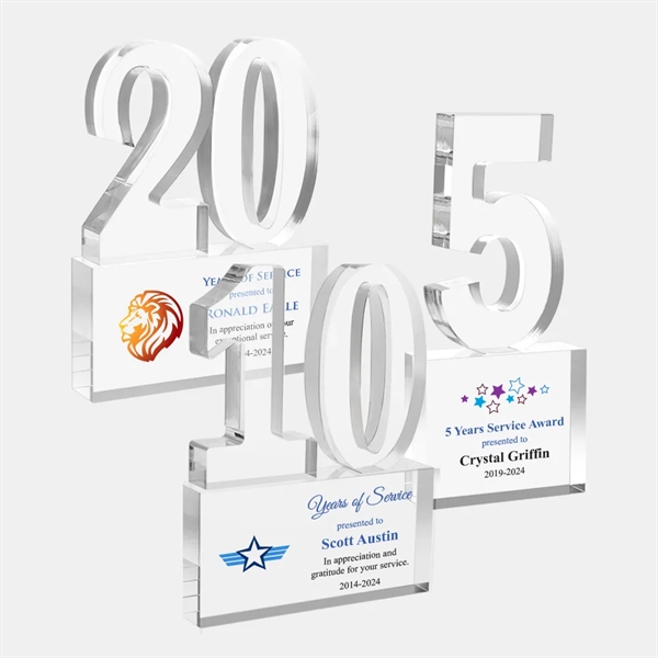 Acrylic color imprinted Years of Service Award.... from ASI 47791 Best Deal Awards
