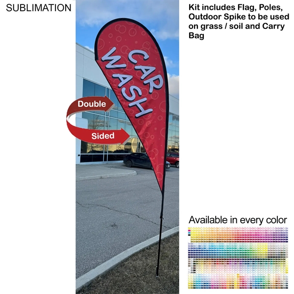 12' Medium Tear Drop Flag Kit, Full Color Graphics Double Sided,... from ASI 53509 FIEL-Fairdeal Import & Export / FIEL