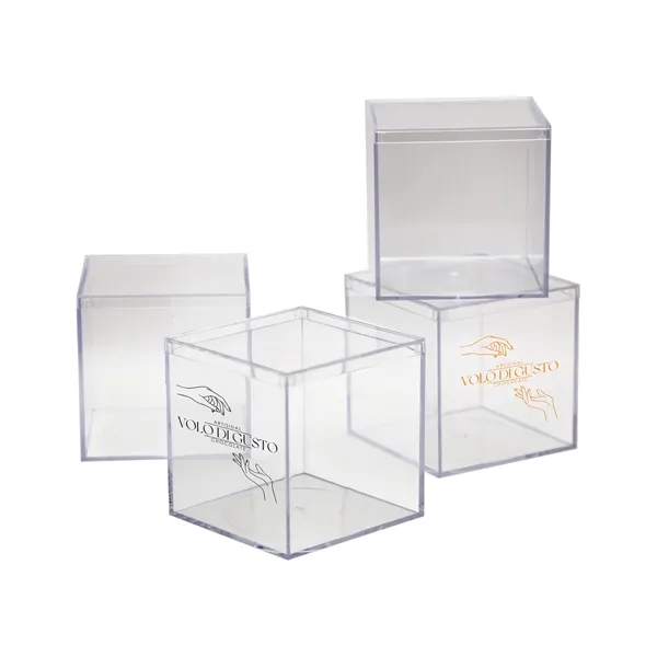 4" x 4" x 4" Clear Rigid Reusable Plastic box. Elevate... from ASI 55990 Garyline