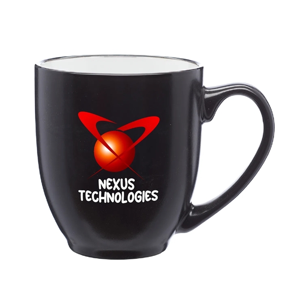Our 16 oz bistro mugs are two-toned with a smooth molded... from ASI 62088 IDProductsource