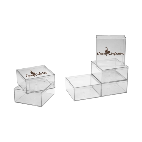 4" x 4" x 2" Clear Rigid Reusable Plastic box. Elevate... from ASI 55990 Garyline