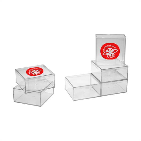 4" x 4" x 2" Clear Rigid Reusable Plastic box. Elevate... from ASI 55990 Garyline