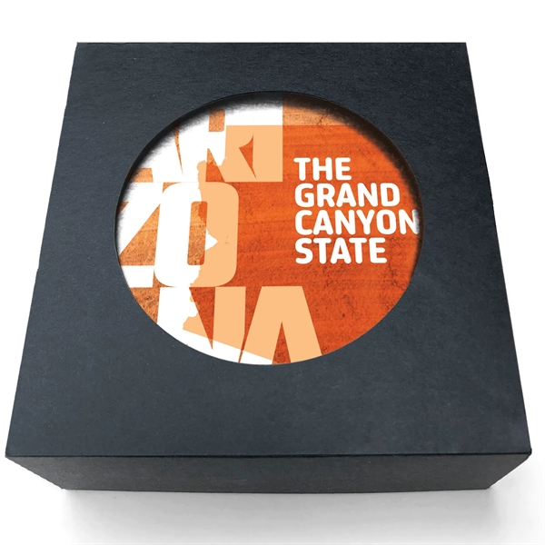 Absorbent Stone Coaster with Backgrounds. 4" x 4".... from ASI 56950 Gill Studios Inc / Gill-Line®