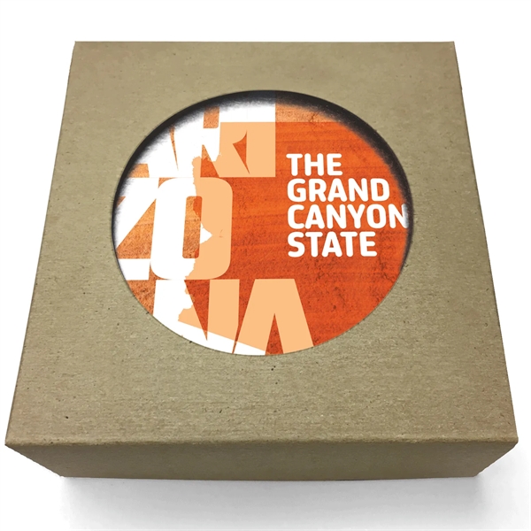 Absorbent Stone Coaster with Backgrounds. 4" x 4".... from ASI 56950 Gill Studios Inc / Gill-Line®