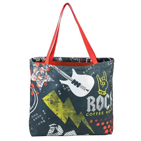 USA-made Large Wide Bottom Gusset Tote: Durable polyester, full-color customization, choice... from ASI 67557 LimeLight Ent