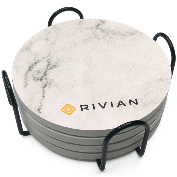 Absorbent Stone Coaster with Backgrounds. Boxed Gift Set of 4.... from ASI 56950 Gill Studios Inc / Gill-Line®