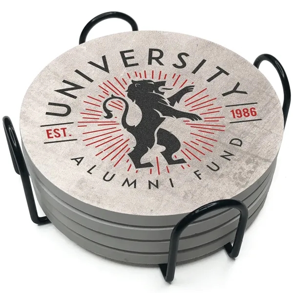 Absorbent Stone Coaster with Backgrounds. Boxed Gift Set of 4.... from ASI 56950 Gill Studios Inc / Gill-Line®