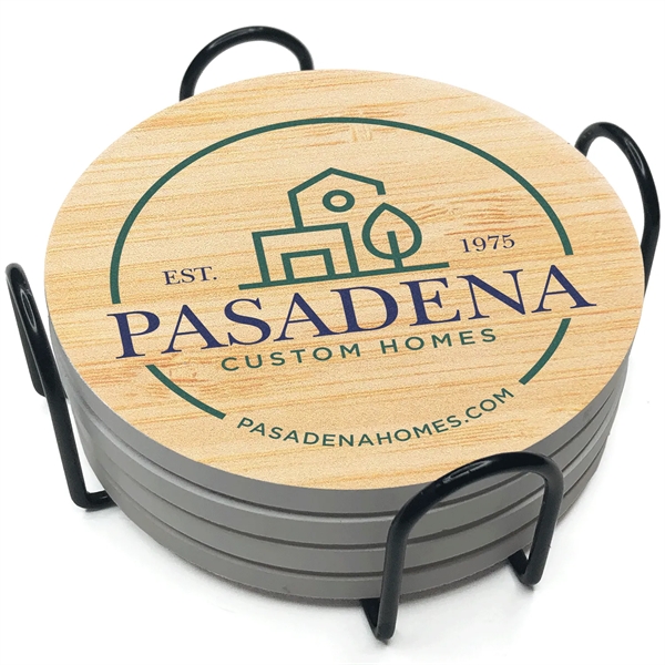 Absorbent Stone Coaster with Backgrounds. Boxed Gift Set of 4.... from ASI 56950 Gill Studios Inc / Gill-Line®