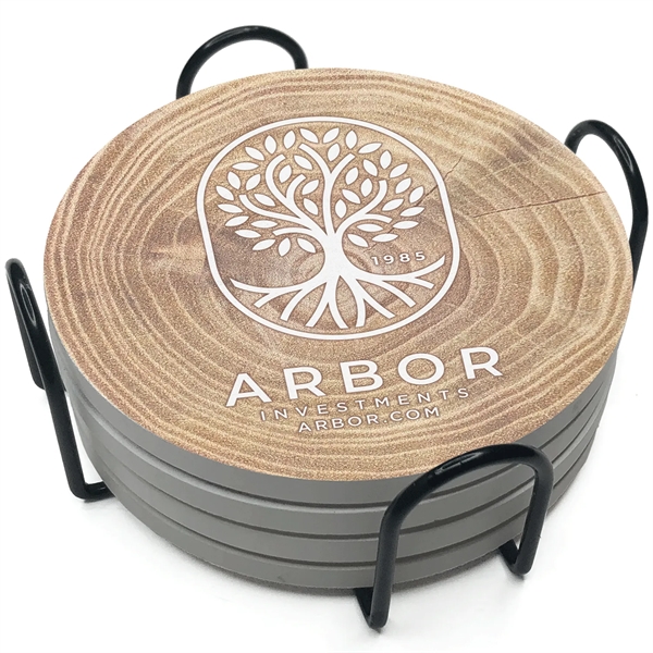 Absorbent Stone Coaster with Backgrounds. Boxed Gift Set of 4.... from ASI 56950 Gill Studios Inc / Gill-Line®