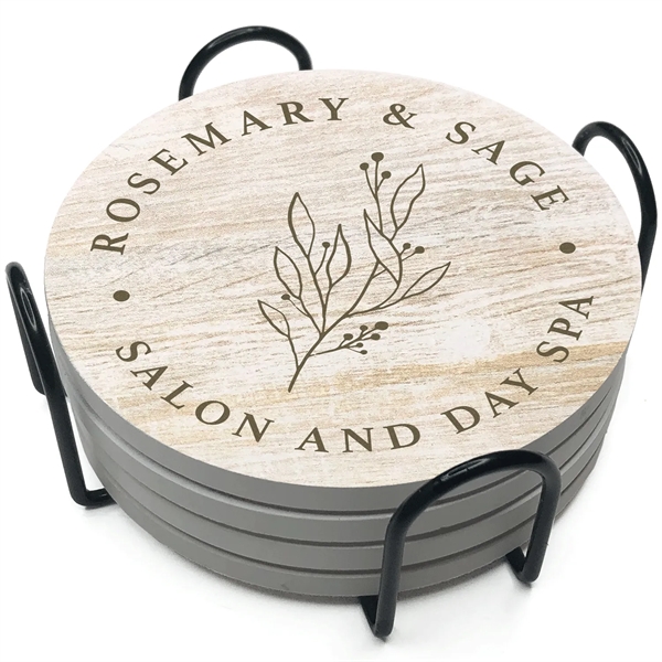 Absorbent Stone Coaster with Backgrounds. Boxed Gift Set of 4.... from ASI 56950 Gill Studios Inc / Gill-Line®