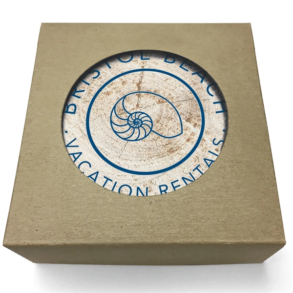 Absorbent Stone Coaster with Backgrounds. Boxed Gift Set of 4.... from ASI 56950 Gill Studios Inc / Gill-Line®