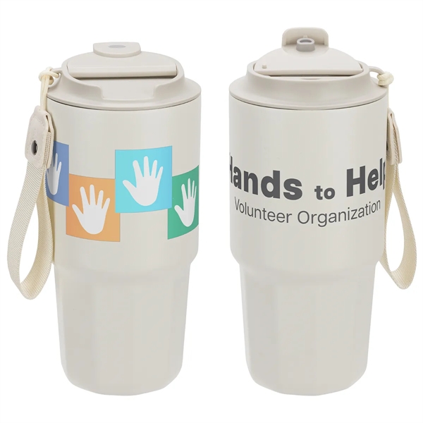 21 oz Vacuum Insulated Stainless Steel Tumbler with Hand Strap... from ASI 36730 Ariel Premium Supply Inc