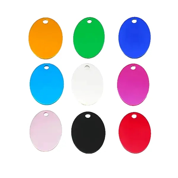 Aluminum oval shaped pet tag plus laser engraving on 1 location... from ASI 37218 Athena Promo (tm)