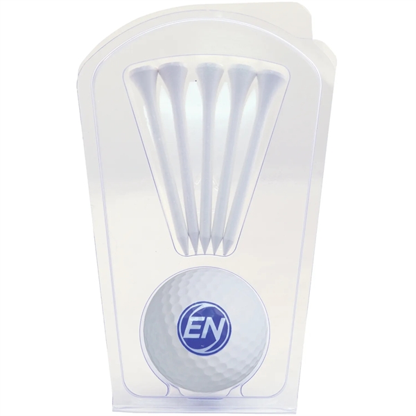 Plastic clam container with one TaylorMade Distance Plus golf ball, 5,... from ASI 38120 Ball Pro / Diversified Quality Kitchenware