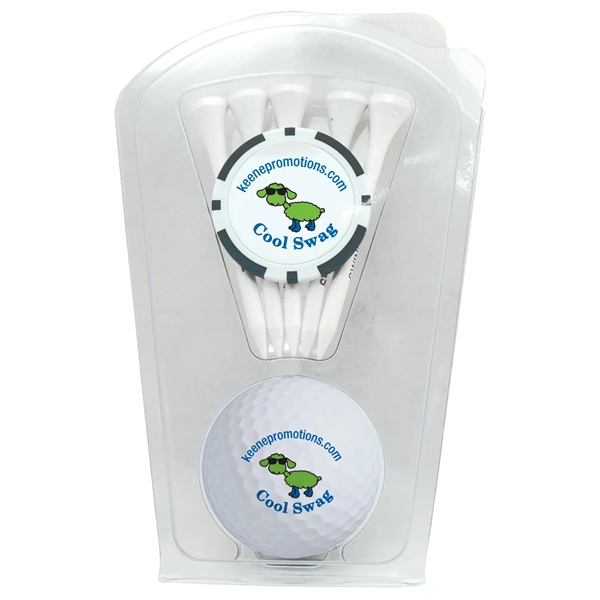 Plastic clam container with one TaylorMade Distance Plus golf ball, 5,... from ASI 38120 Ball Pro / Diversified Quality Kitchenware