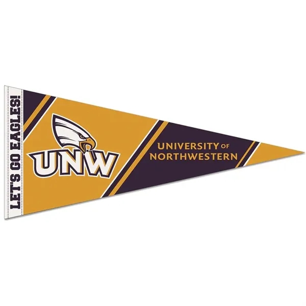 Durable, premium pennant measuring 8" x 18" with a Printed strip.... from ASI 66390 LarLu