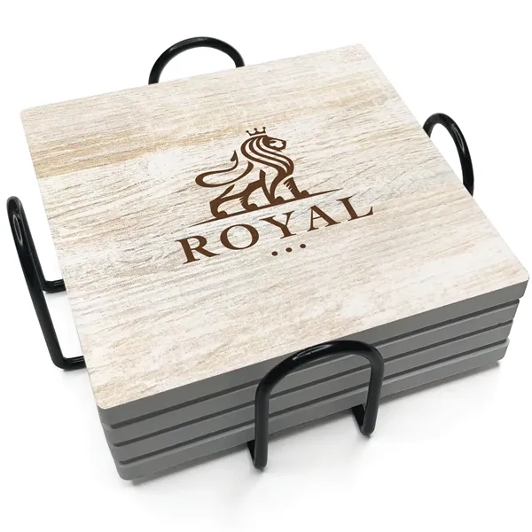 Absorbent Stone Coaster with Backgrounds. 4" x 4".... from ASI 56950 Gill Studios Inc / Gill-Line®