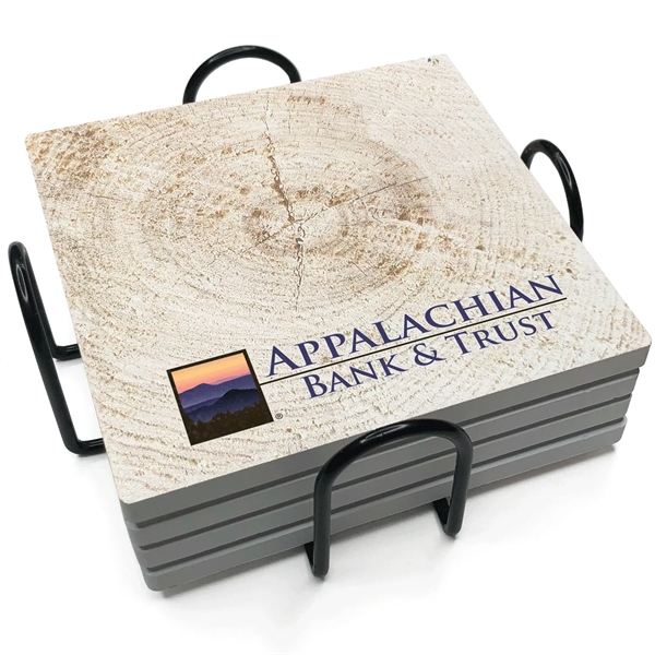 Absorbent Stone Coaster with Backgrounds. 4" x 4".... from ASI 56950 Gill Studios Inc / Gill-Line®