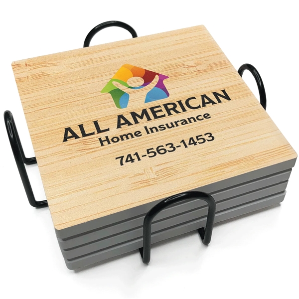 Absorbent Stone Coaster with Backgrounds. 4" x 4".... from ASI 56950 Gill Studios Inc / Gill-Line®