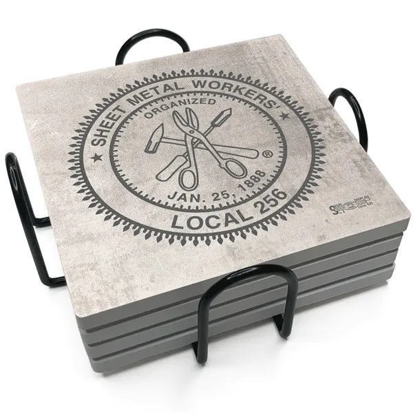 Absorbent Stone Coaster with Backgrounds. 4" x 4".... from ASI 56950 Gill Studios Inc / Gill-Line®