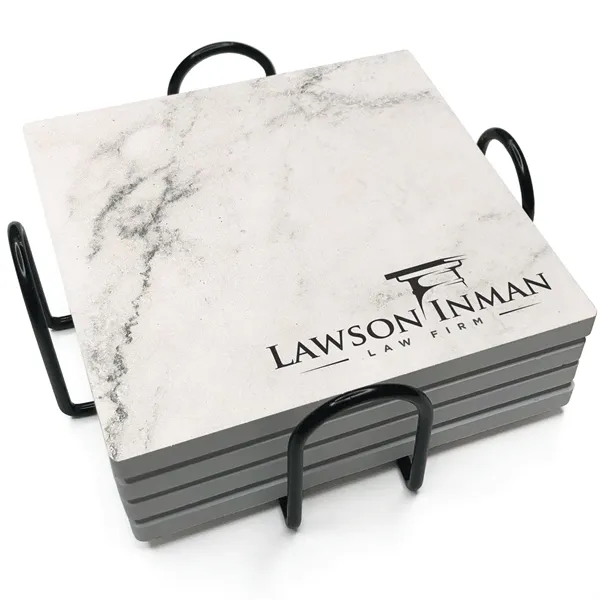 Absorbent Stone Coaster with Backgrounds. 4" x 4".... from ASI 56950 Gill Studios Inc / Gill-Line®